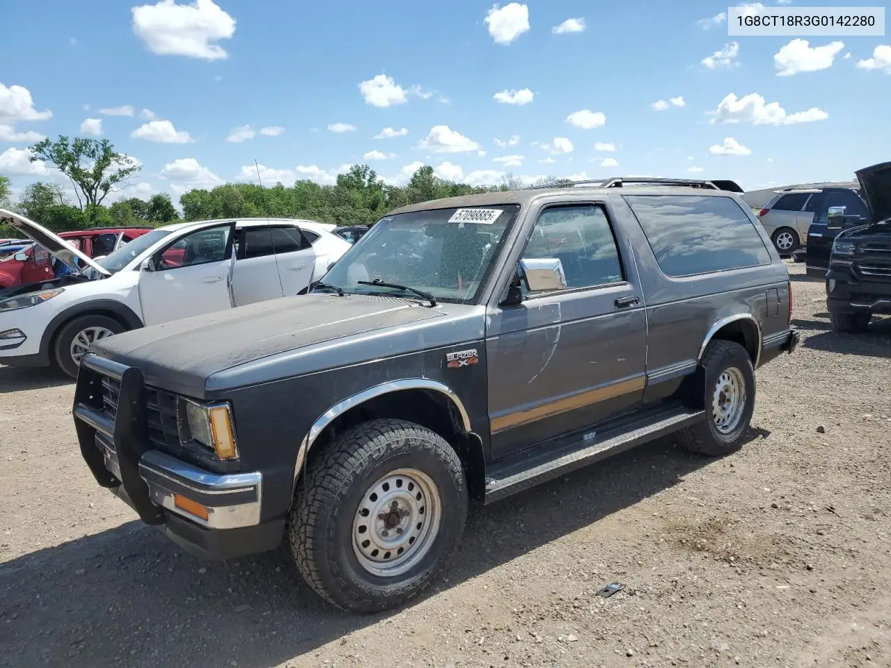 1986 Chevrolet Blazer S10 VIN: 1G8CT18R3G0142280 Lot: 57098885