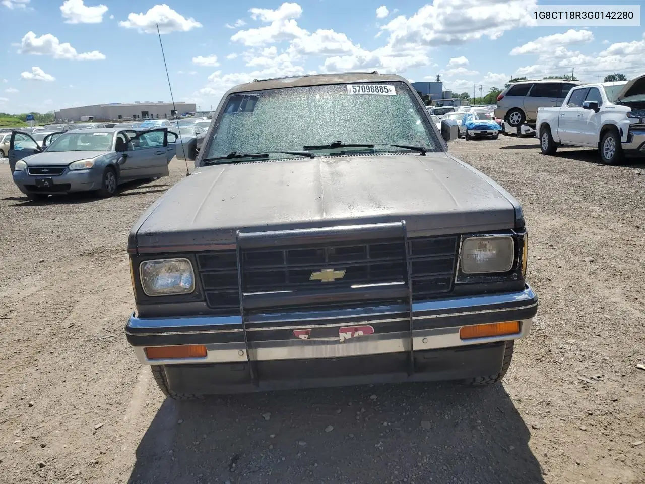 1986 Chevrolet Blazer S10 VIN: 1G8CT18R3G0142280 Lot: 57098885