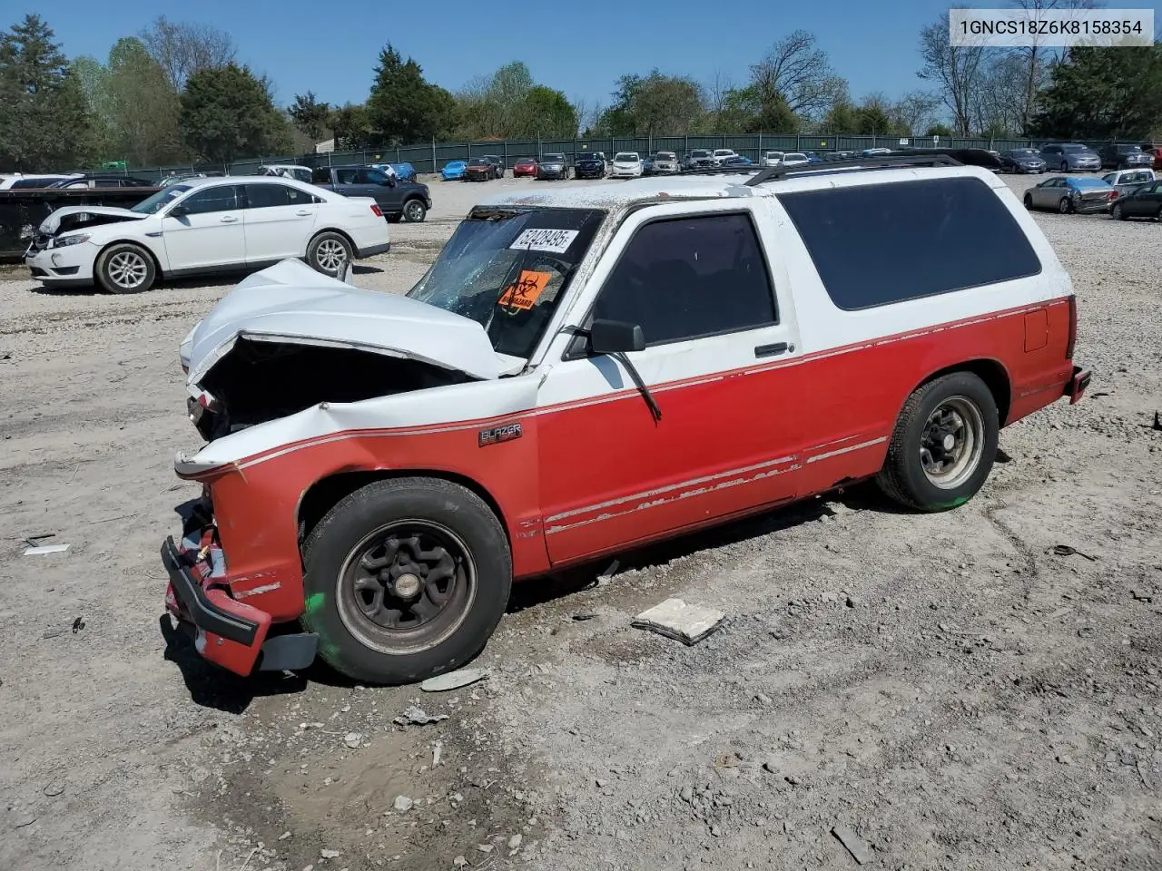 1989 Chevrolet Blazer S10 VIN: 1GNCS18Z6K8158354 Lot: 52428495