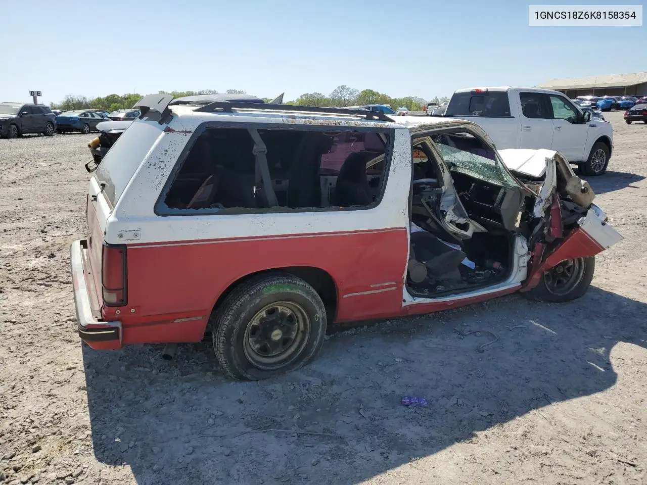 1989 Chevrolet Blazer S10 VIN: 1GNCS18Z6K8158354 Lot: 52428495