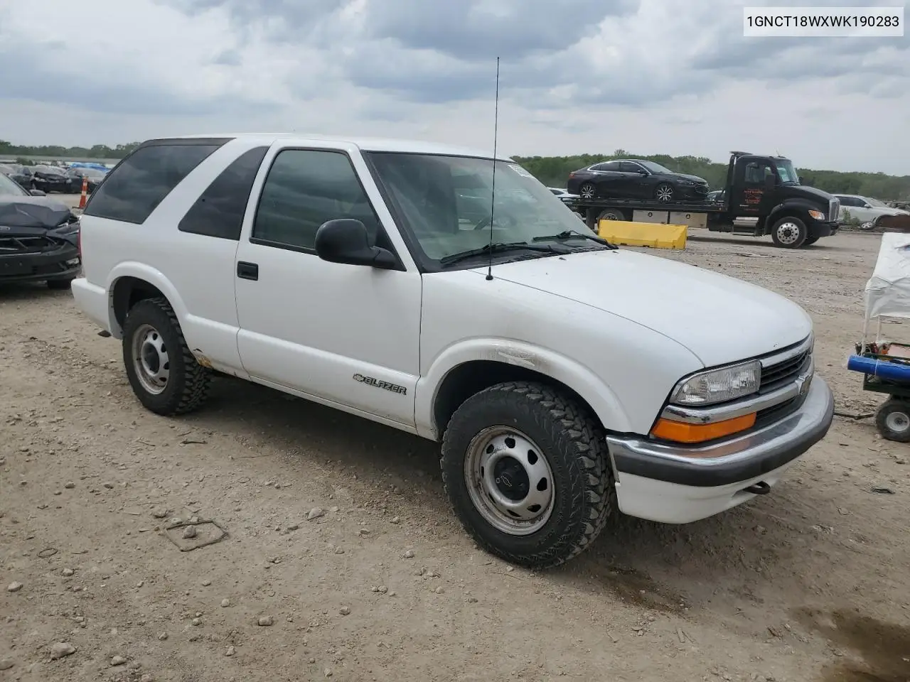 1998 Chevrolet Blazer VIN: 1GNCT18WXWK190283 Lot: 55509465