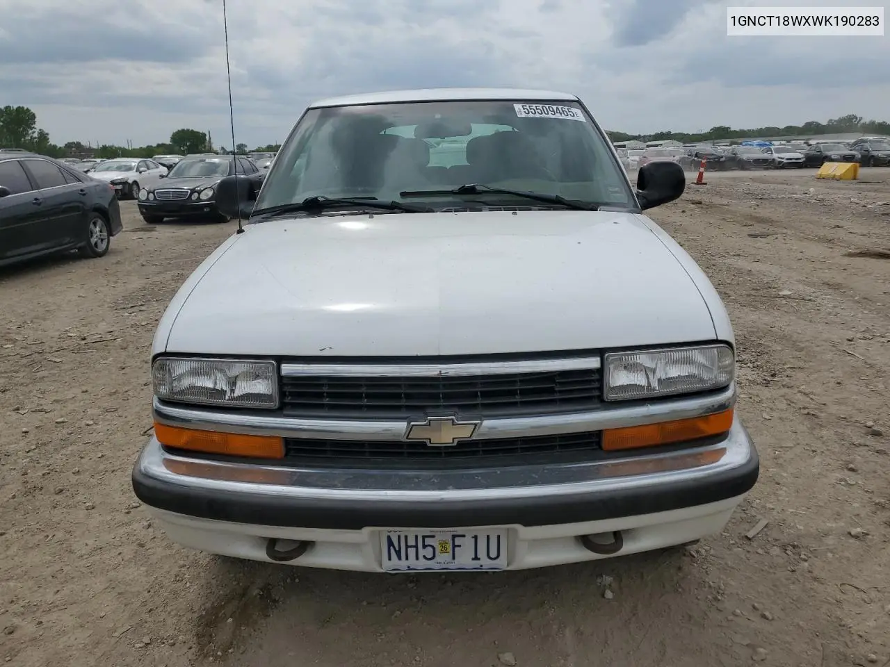 1998 Chevrolet Blazer VIN: 1GNCT18WXWK190283 Lot: 55509465