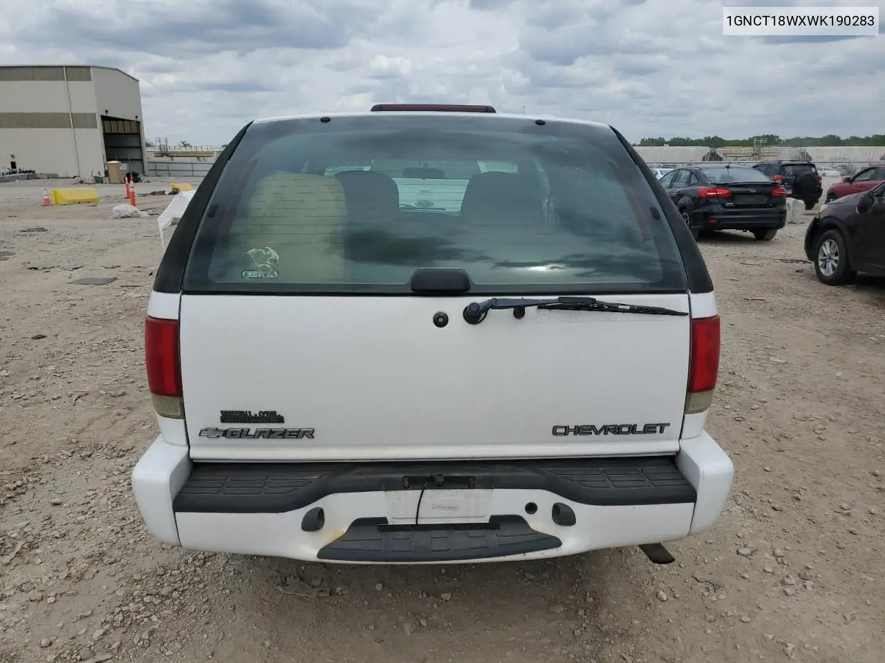 1998 Chevrolet Blazer VIN: 1GNCT18WXWK190283 Lot: 55509465