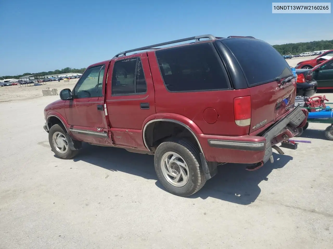 1998 Chevrolet Blazer VIN: 1GNDT13W7W2160265 Lot: 63106495