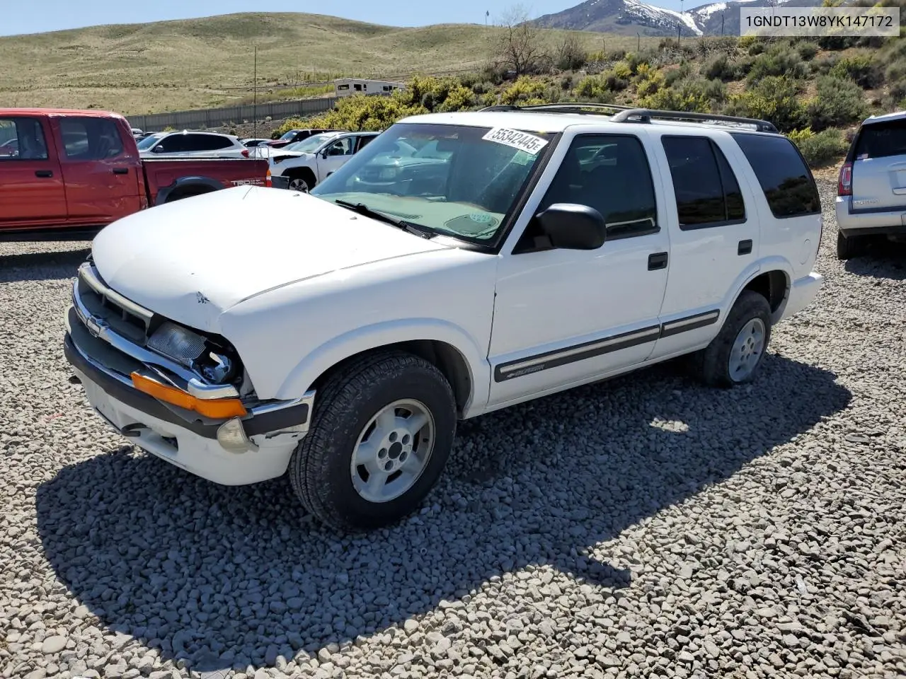 2000 Chevrolet Blazer VIN: 1GNDT13W8YK147172 Lot: 55342445