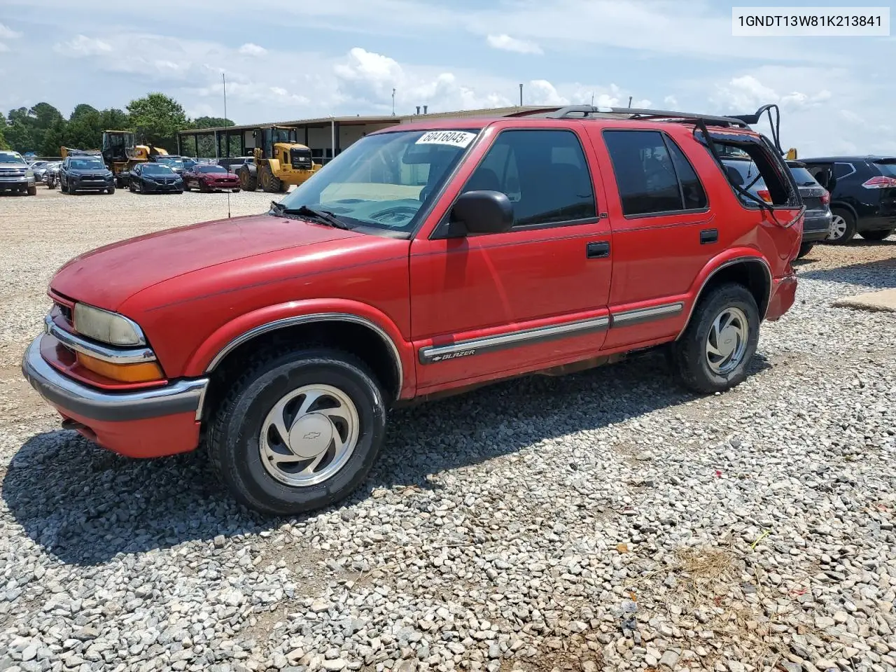 2001 Chevrolet Blazer VIN: 1GNDT13W81K213841 Lot: 60416045