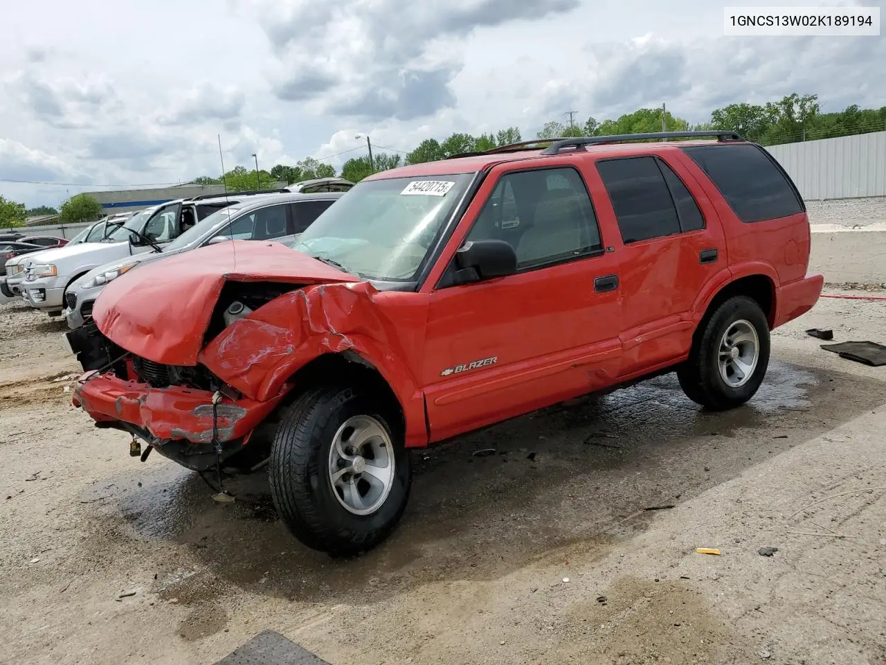 2002 Chevrolet Blazer VIN: 1GNCS13W02K189194 Lot: 54420715