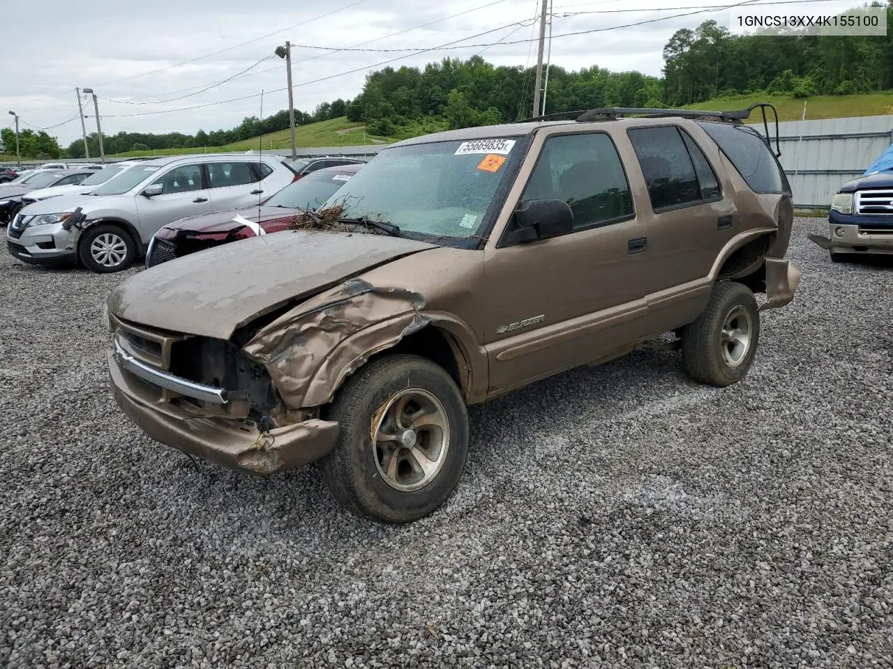 2004 Chevrolet Blazer VIN: 1GNCS13XX4K155100 Lot: 55669835