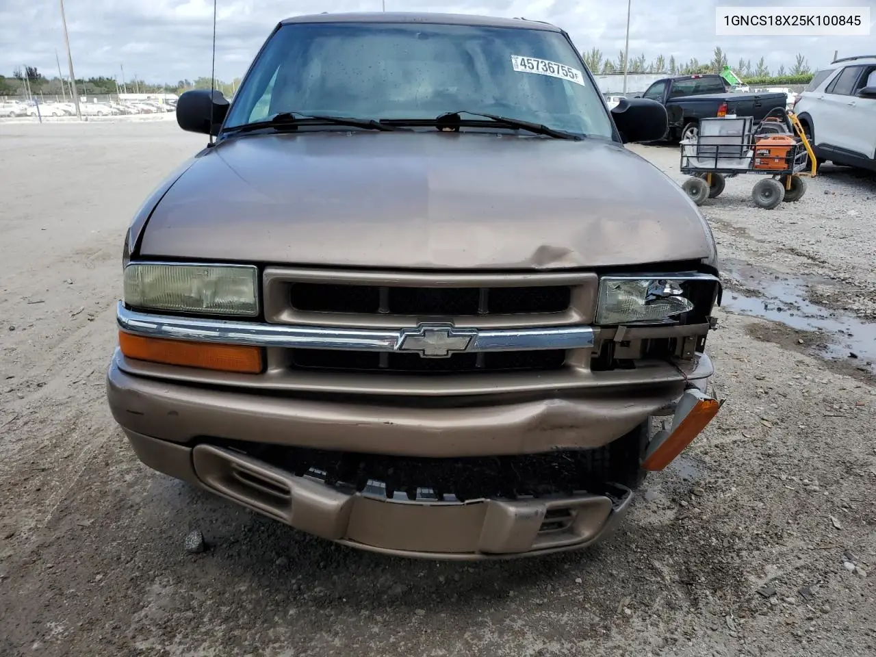 2005 Chevrolet Blazer VIN: 1GNCS18X25K100845 Lot: 45736755