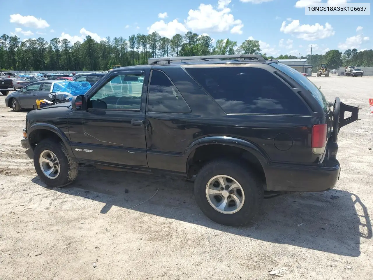 2005 Chevrolet Blazer VIN: 1GNCS18X35K106637 Lot: 55998405