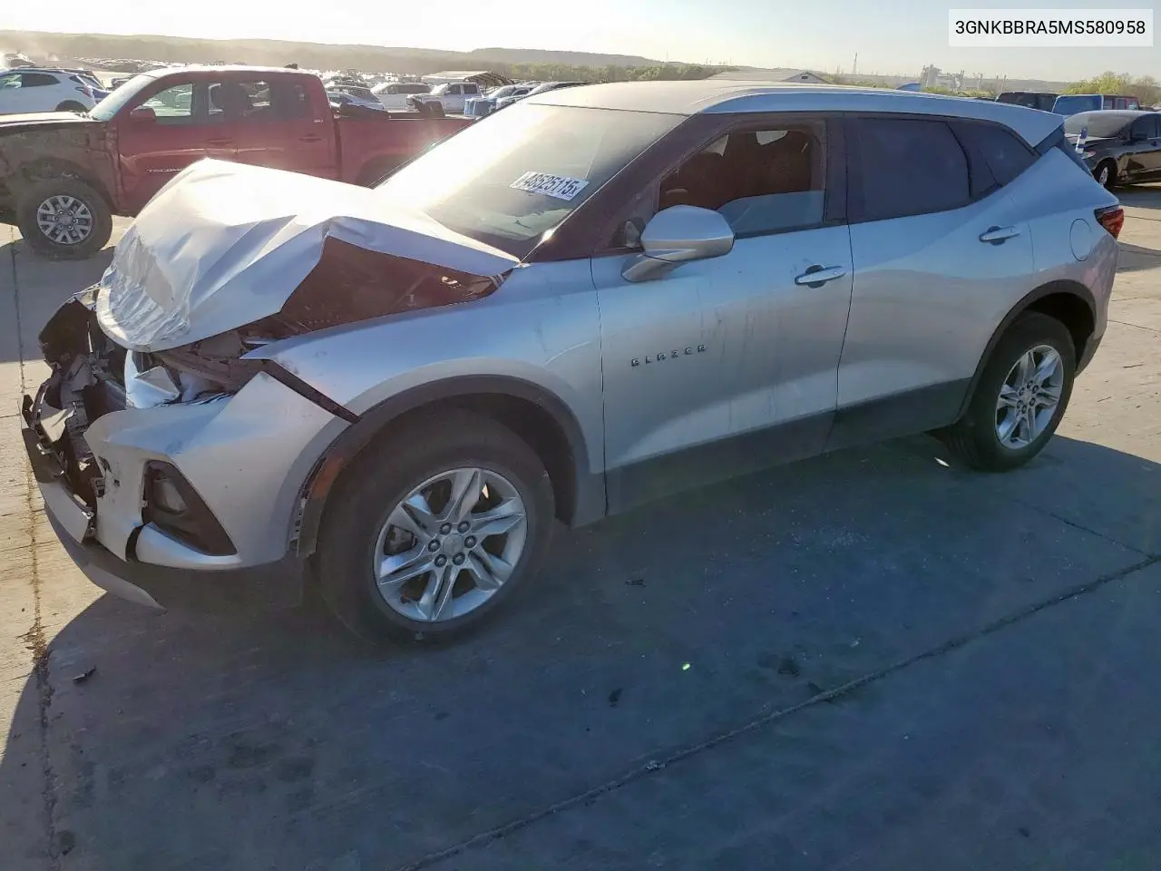 2021 Chevrolet Blazer 1Lt VIN: 3GNKBBRA5MS580958 Lot: 48525115
