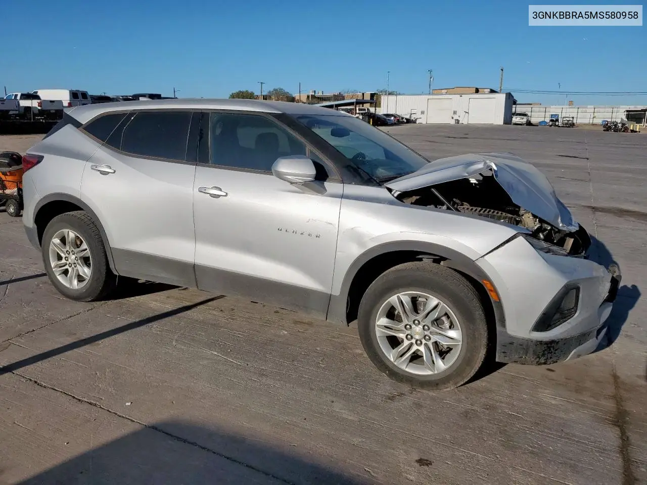 2021 Chevrolet Blazer 1Lt VIN: 3GNKBBRA5MS580958 Lot: 48525115
