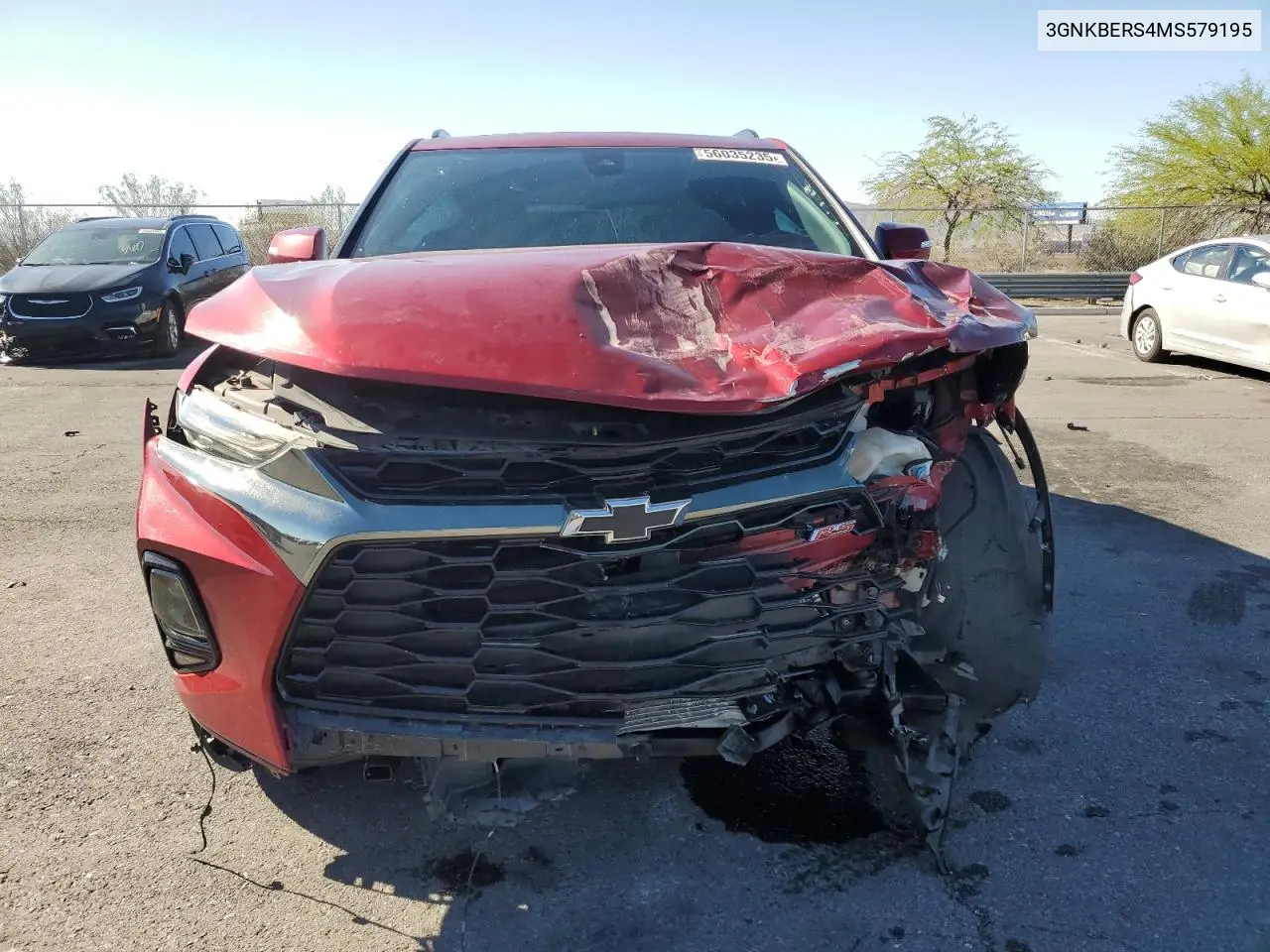 2021 Chevrolet Blazer Rs VIN: 3GNKBERS4MS579195 Lot: 56035235