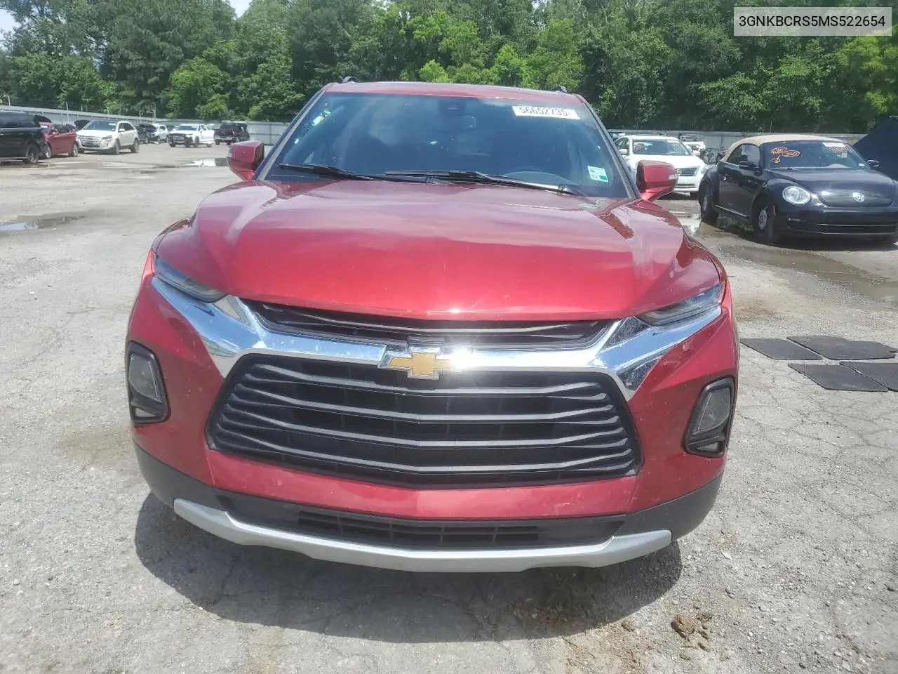 2021 Chevrolet Blazer 2Lt VIN: 3GNKBCRS5MS522654 Lot: 56652735