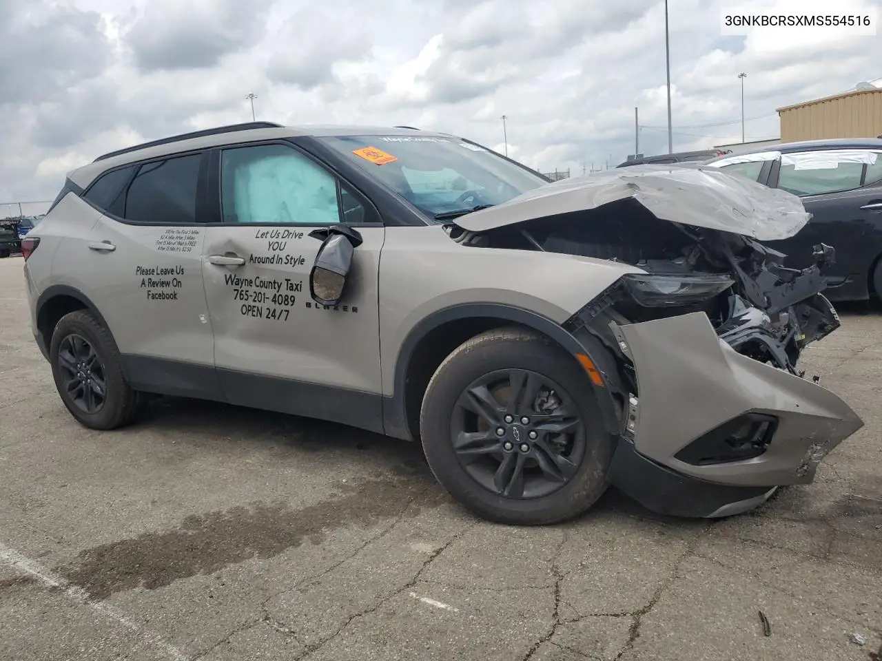 2021 Chevrolet Blazer 2Lt VIN: 3GNKBCRSXMS554516 Lot: 57059695