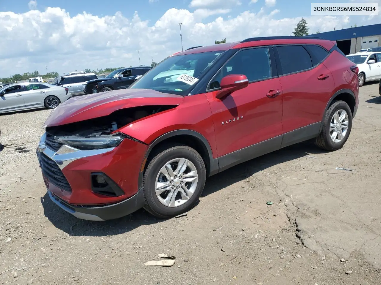 2021 Chevrolet Blazer 2Lt VIN: 3GNKBCRS6MS524834 Lot: 63138245