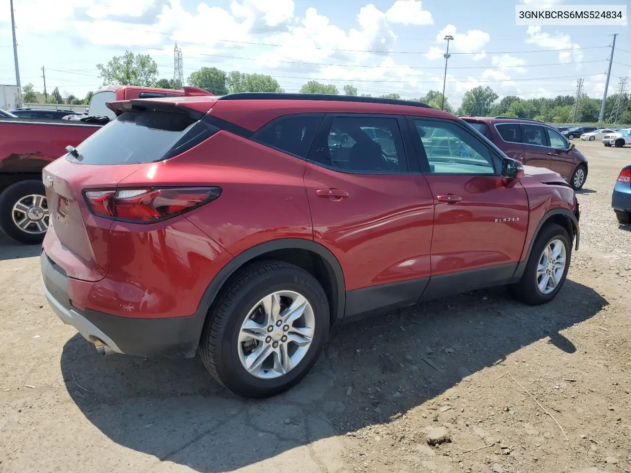 2021 Chevrolet Blazer 2Lt VIN: 3GNKBCRS6MS524834 Lot: 63138245