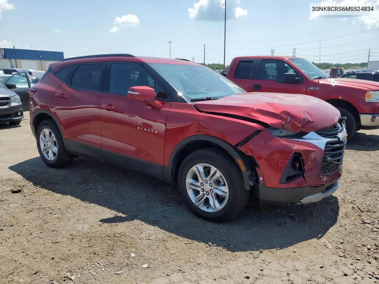2021 Chevrolet Blazer 2Lt VIN: 3GNKBCRS6MS524834 Lot: 63138245