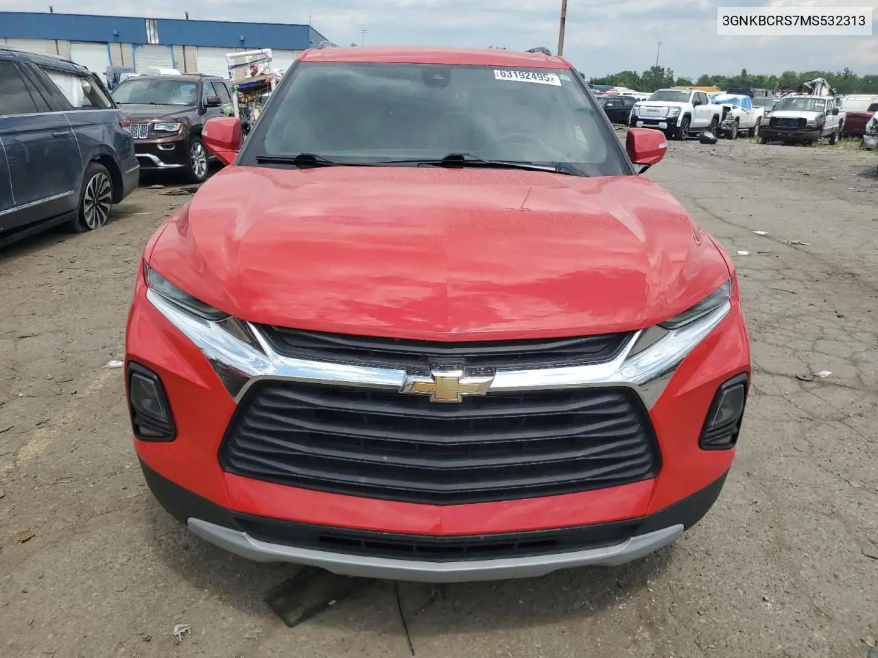 2021 Chevrolet Blazer 2Lt VIN: 3GNKBCRS7MS532313 Lot: 63192495