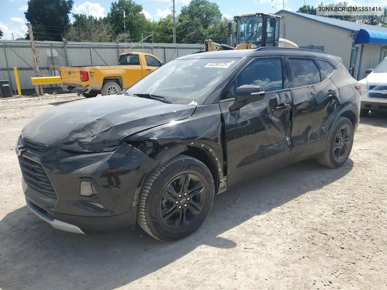2021 Chevrolet Blazer 2Lt VIN: 3GNKBCRS2MS551416 Lot: 63288125