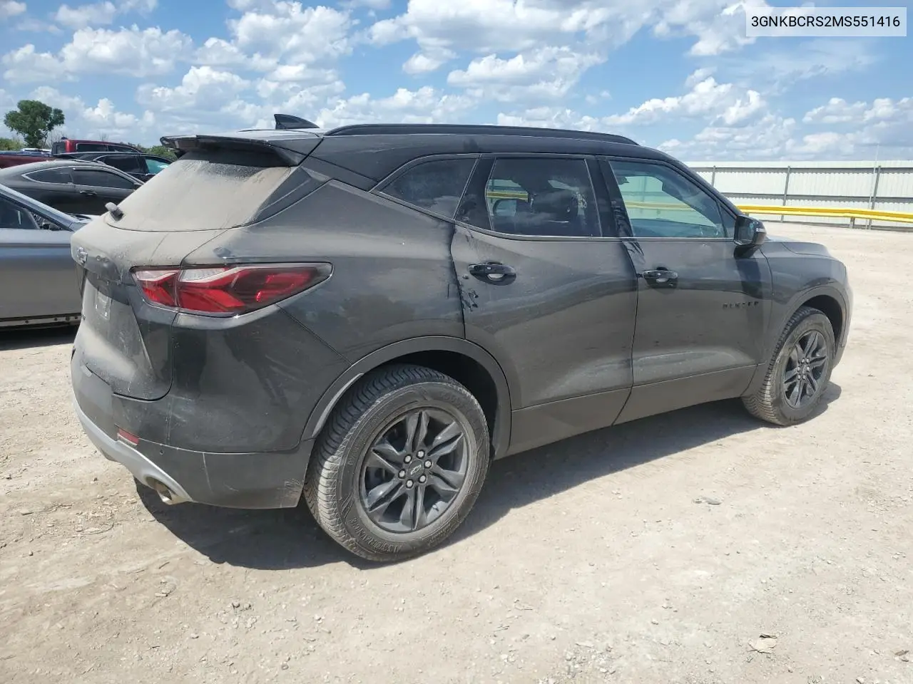 2021 Chevrolet Blazer 2Lt VIN: 3GNKBCRS2MS551416 Lot: 63288125