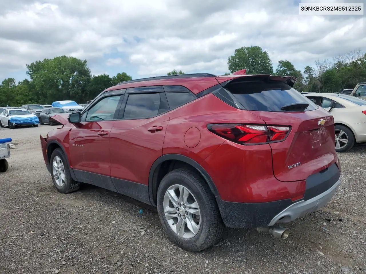 2021 Chevrolet Blazer 2Lt VIN: 3GNKBCRS2MS512325 Lot: 65018745