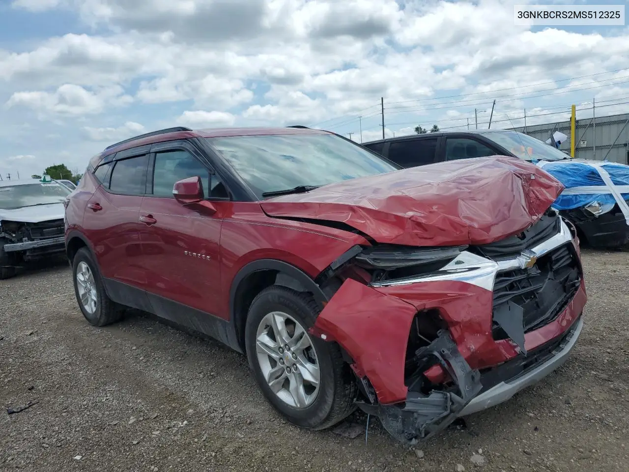 2021 Chevrolet Blazer 2Lt VIN: 3GNKBCRS2MS512325 Lot: 65018745