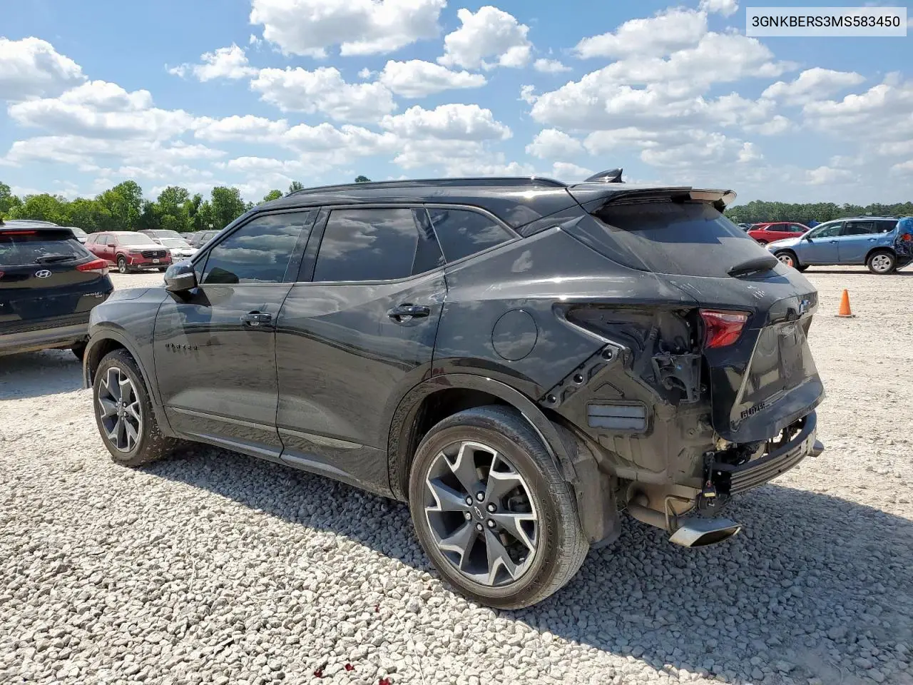2021 Chevrolet Blazer Rs VIN: 3GNKBERS3MS583450 Lot: 65060035