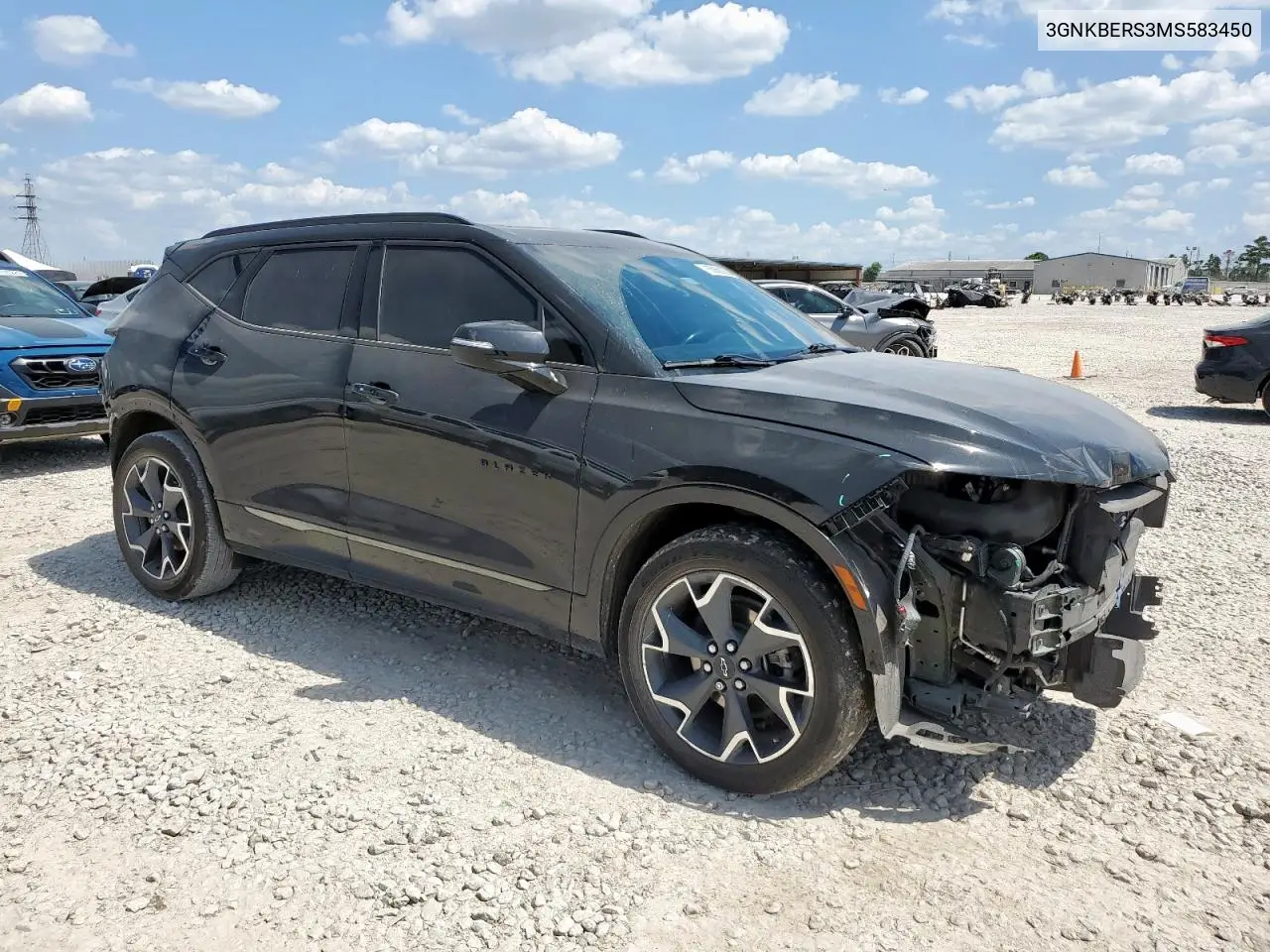 2021 Chevrolet Blazer Rs VIN: 3GNKBERS3MS583450 Lot: 65060035