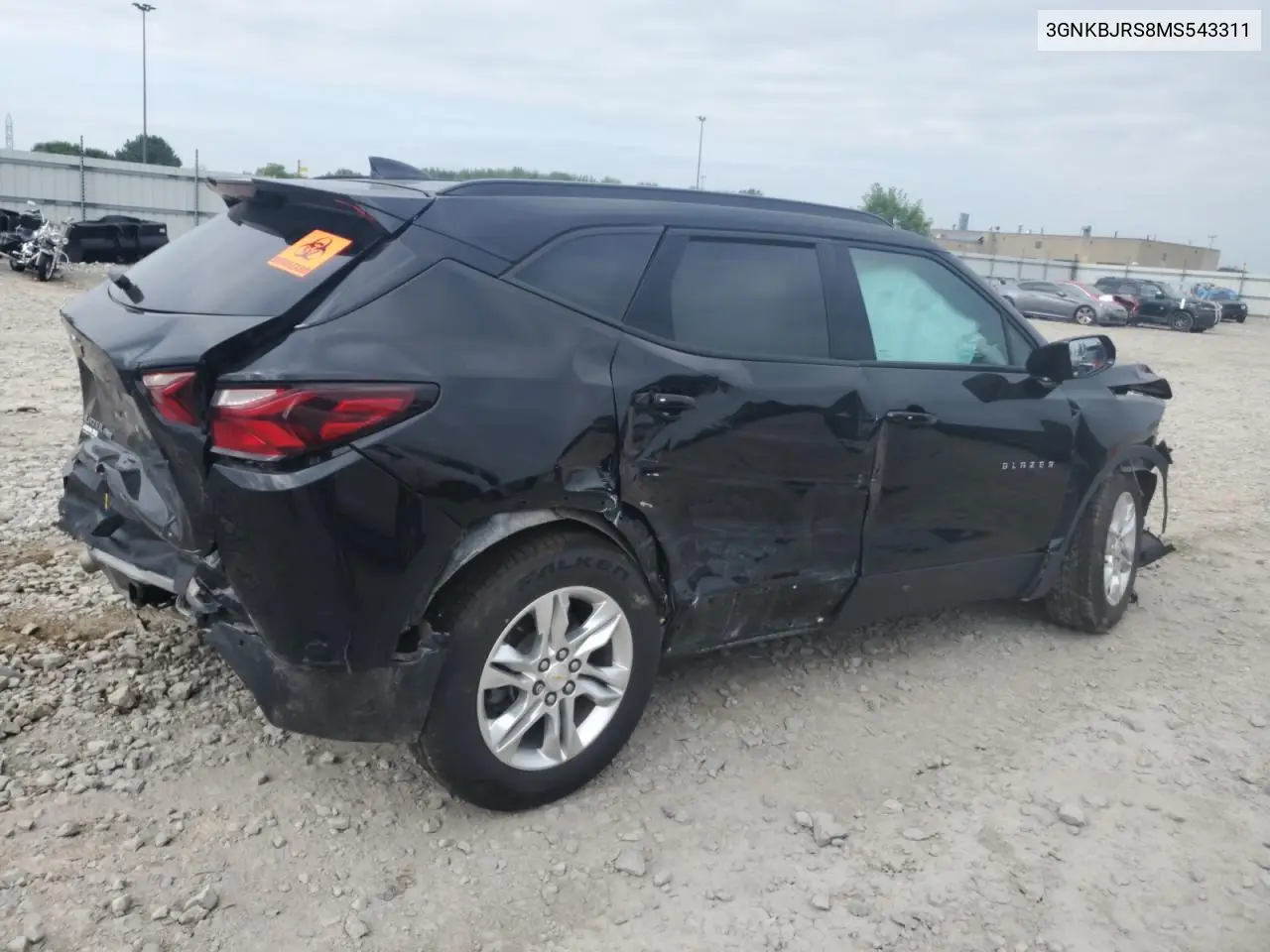 2021 Chevrolet Blazer 3Lt VIN: 3GNKBJRS8MS543311 Lot: 65413165