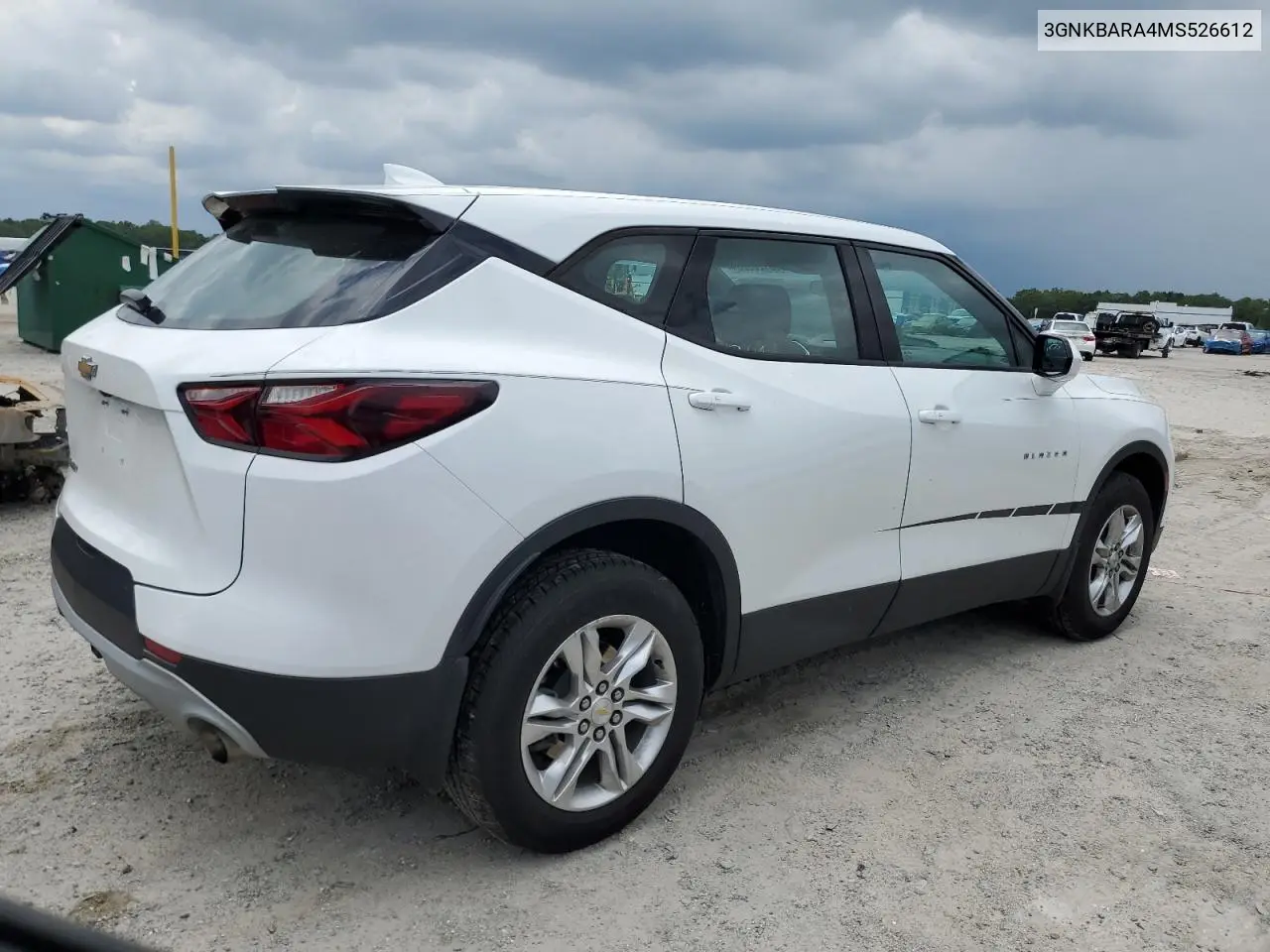 2021 Chevrolet Blazer L VIN: 3GNKBARA4MS526612 Lot: 66126525
