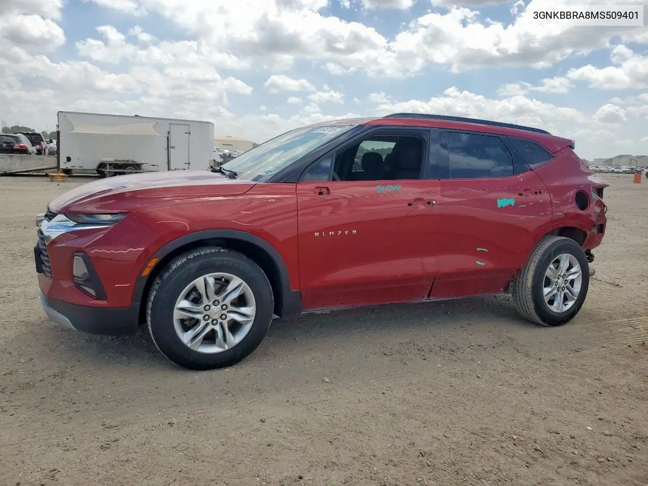 2021 Chevrolet Blazer 1Lt VIN: 3GNKBBRA8MS509401 Lot: 66157105