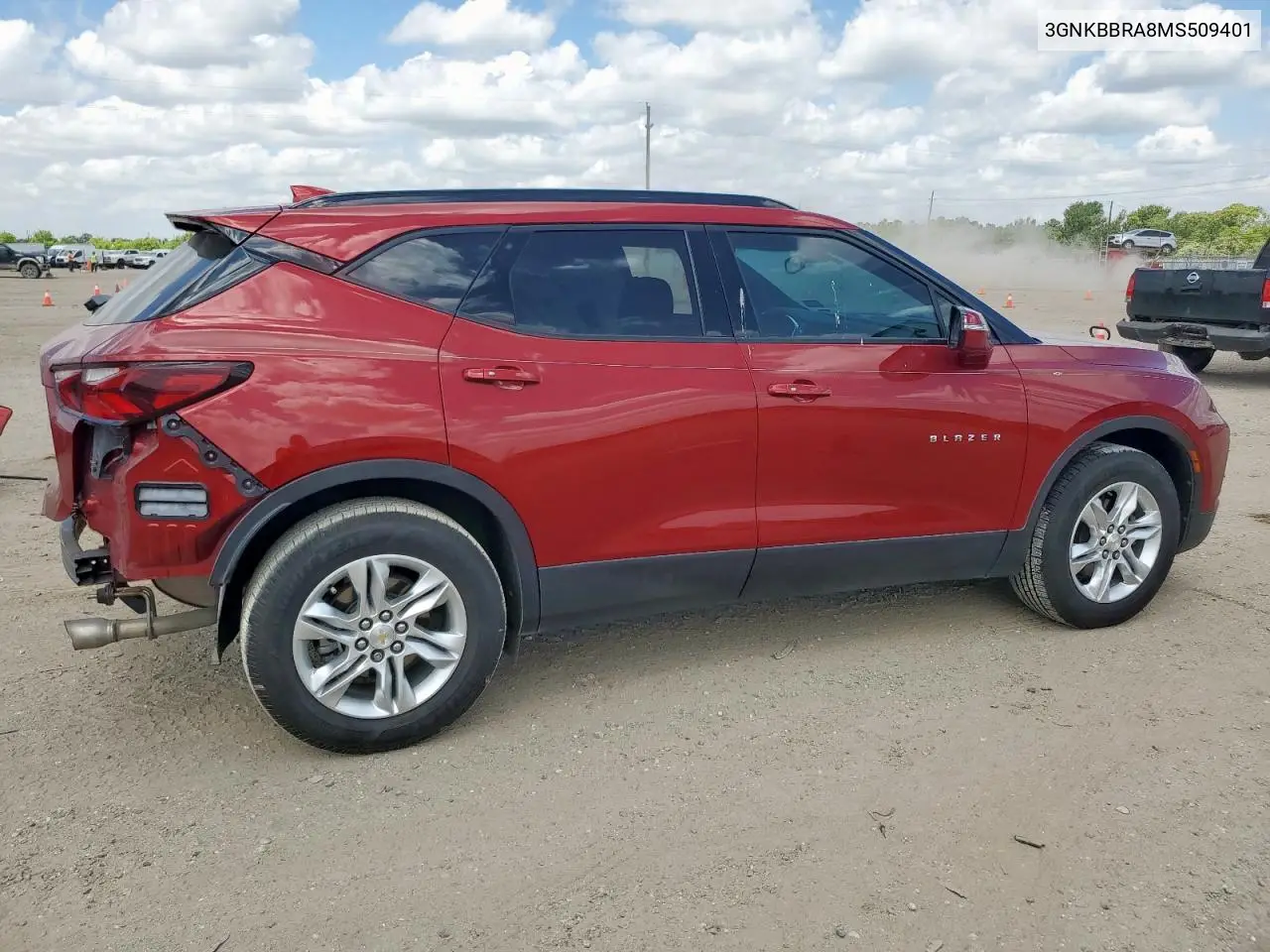 2021 Chevrolet Blazer 1Lt VIN: 3GNKBBRA8MS509401 Lot: 66157105