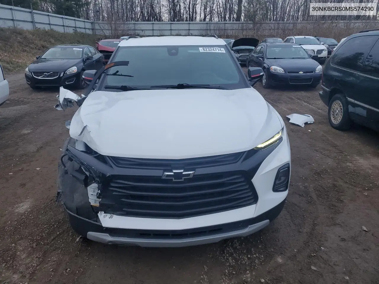2021 Chevrolet Blazer 2Lt VIN: 3GNKBCRS0MS574290 Lot: 82324714