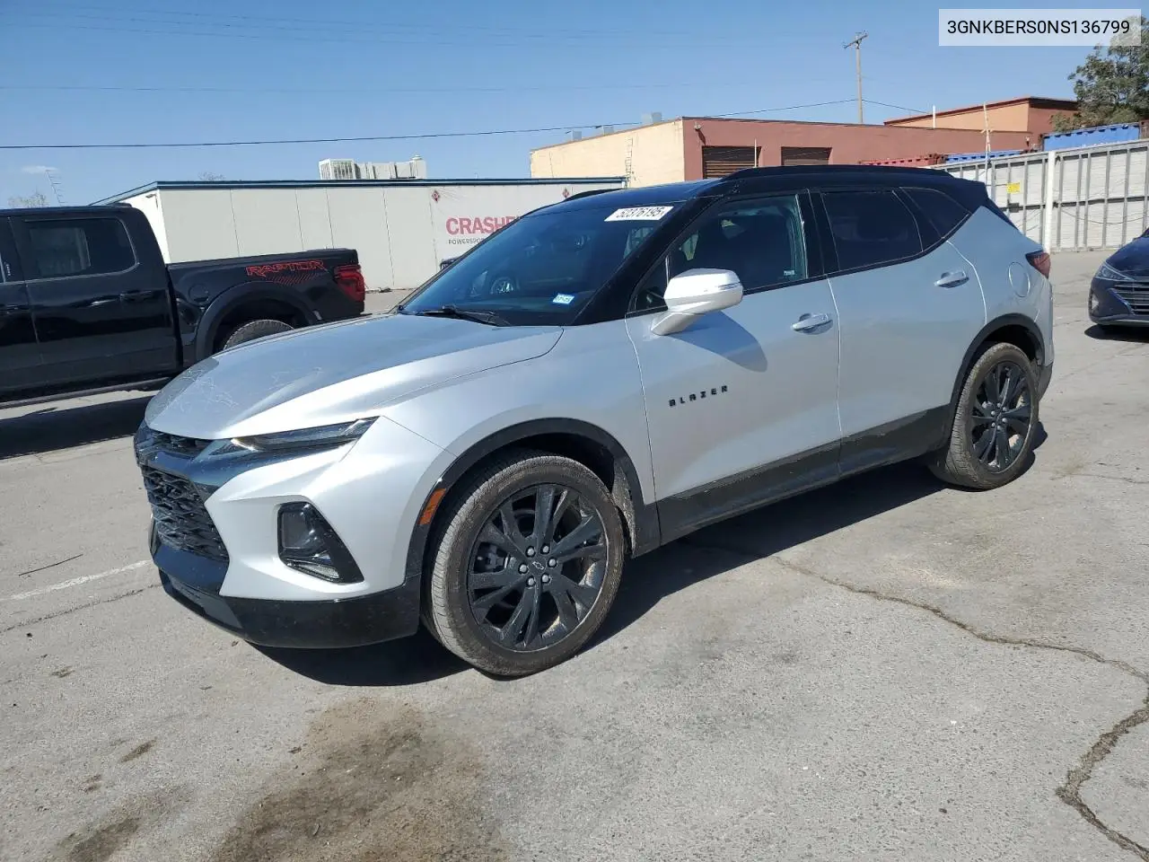 2022 Chevrolet Blazer Rs VIN: 3GNKBERS0NS136799 Lot: 52376195