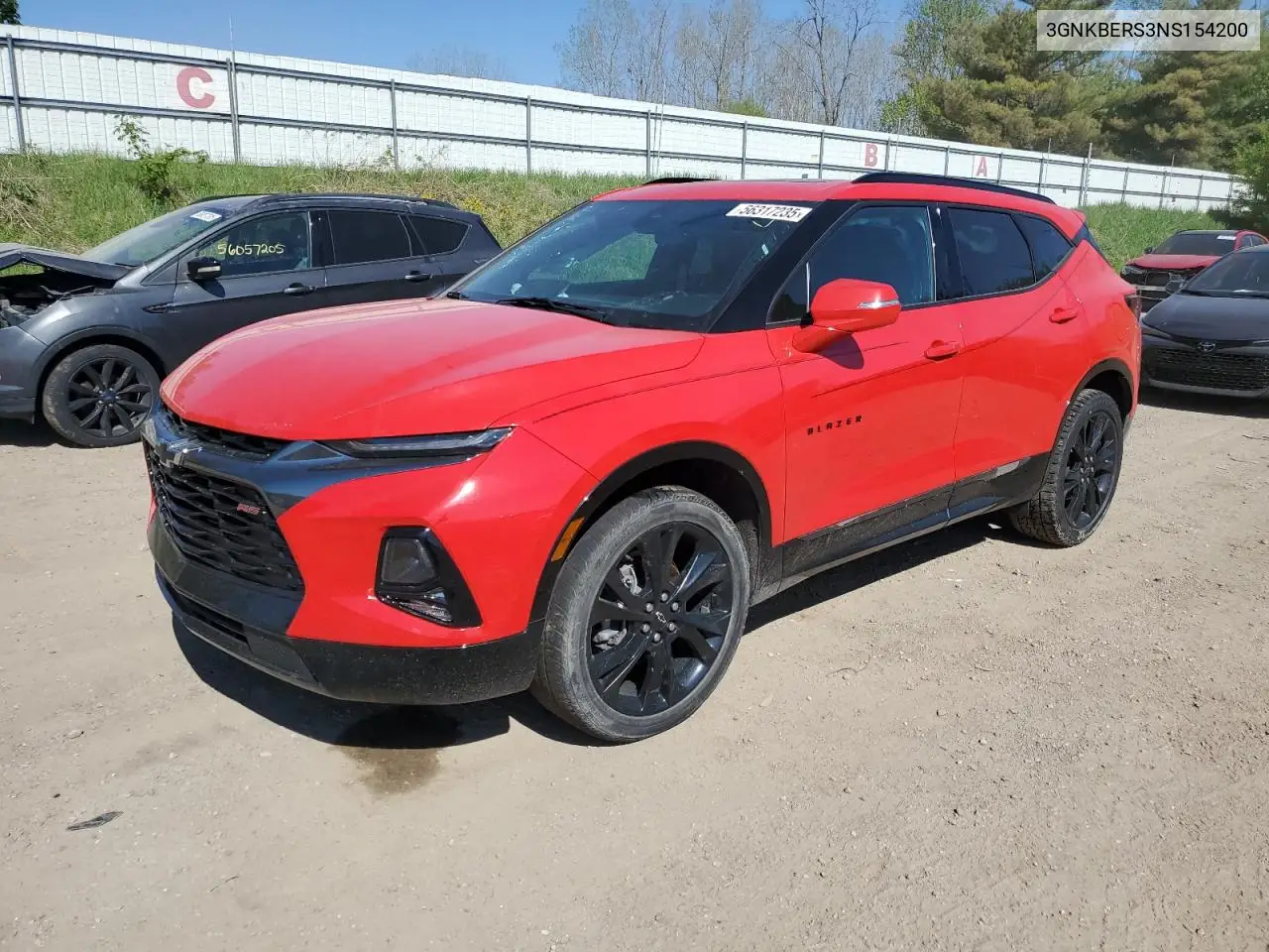 2022 Chevrolet Blazer Rs VIN: 3GNKBERS3NS154200 Lot: 56317235