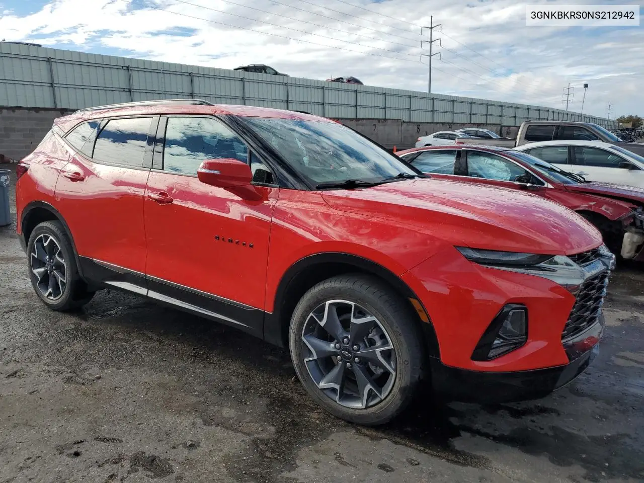2022 Chevrolet Blazer Rs VIN: 3GNKBKRS0NS212942 Lot: 63092935