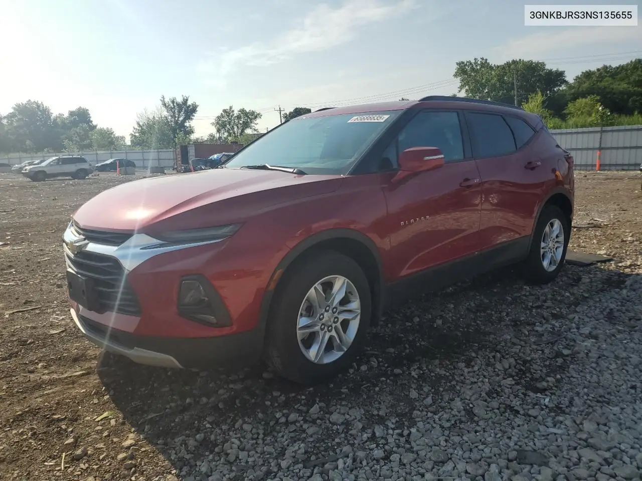 2022 Chevrolet Blazer 3Lt VIN: 3GNKBJRS3NS135655 Lot: 65686635