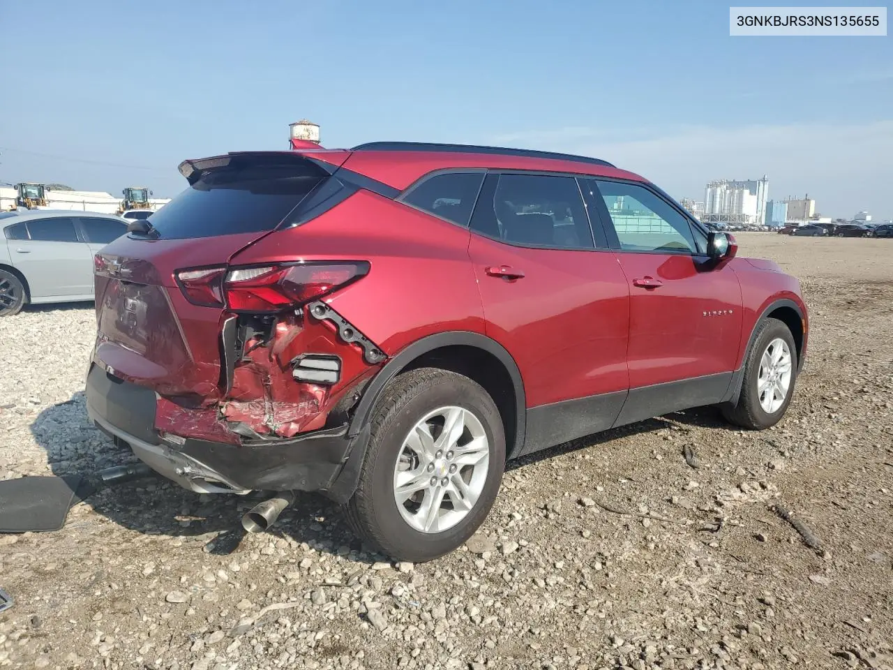 2022 Chevrolet Blazer 3Lt VIN: 3GNKBJRS3NS135655 Lot: 65686635