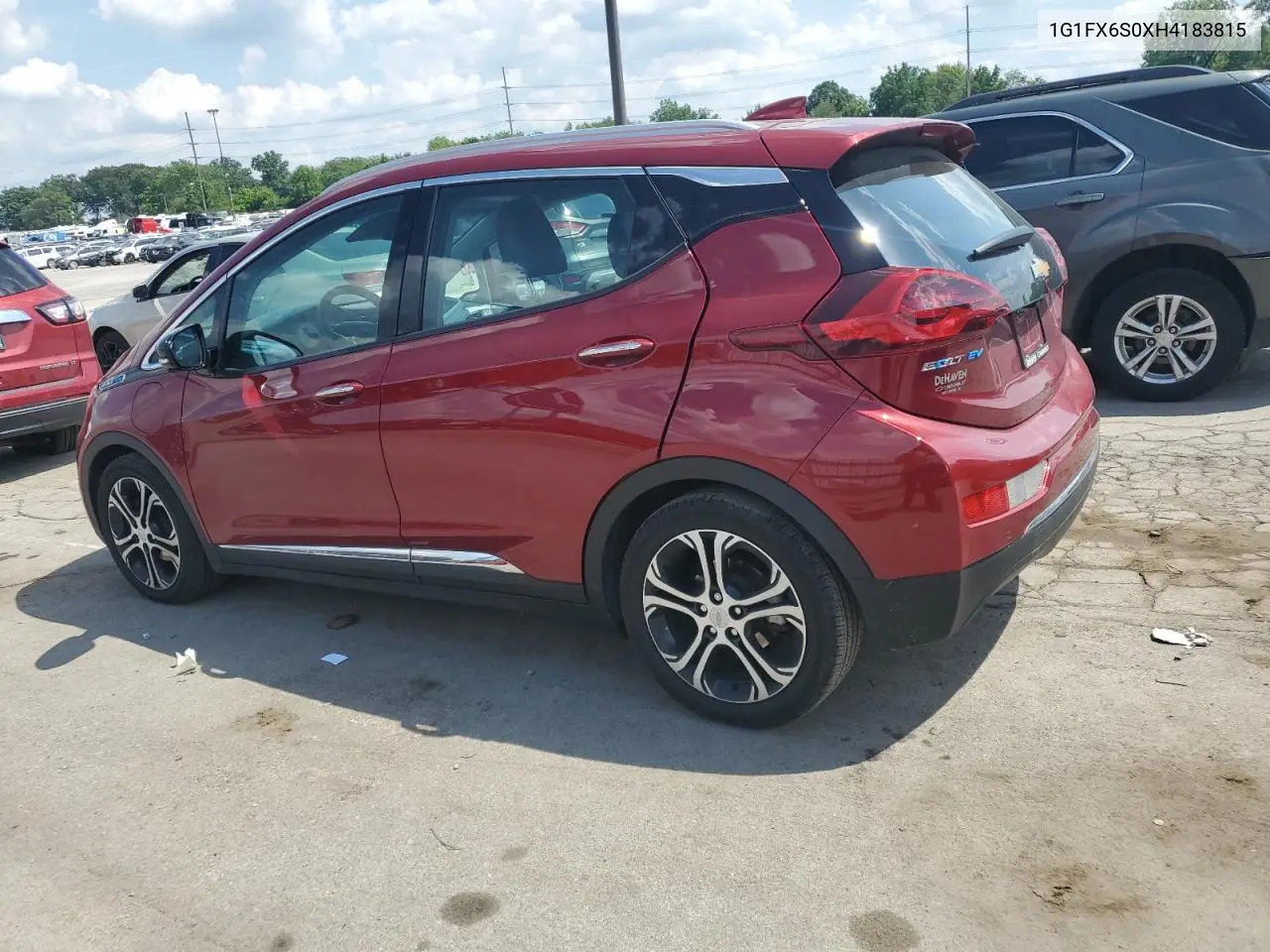 2017 Chevrolet Bolt Ev Premier VIN: 1G1FX6S0XH4183815 Lot: 63284205