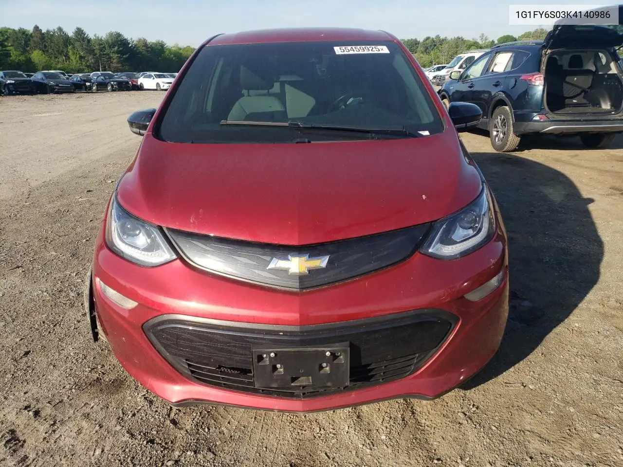 2019 Chevrolet Bolt Ev Lt VIN: 1G1FY6S03K4140986 Lot: 55459925