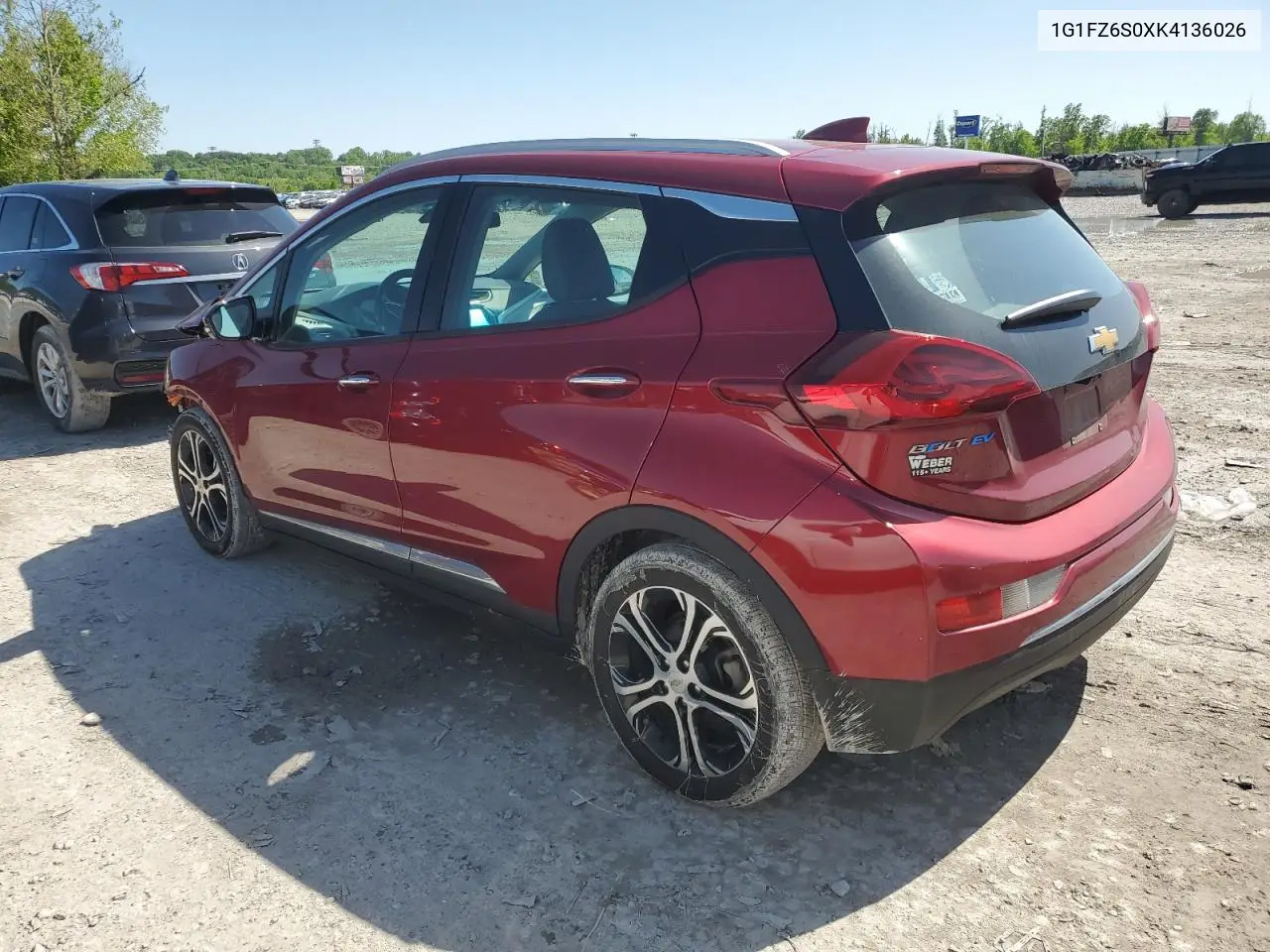 2019 Chevrolet Bolt Ev Premier VIN: 1G1FZ6S0XK4136026 Lot: 56535835