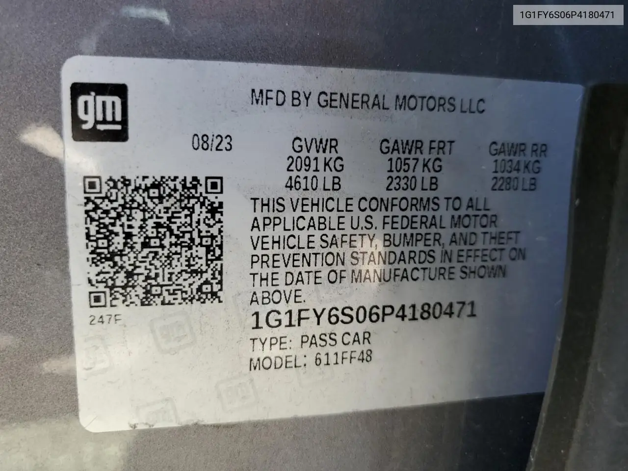 2023 Chevrolet Bolt Euv Lt VIN: 1G1FY6S06P4180471 Lot: 54949155