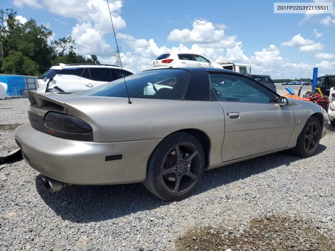 2000 Chevrolet Camaro Z28 VIN: 2G1FP22G3Y2115531 Lot: 62070385