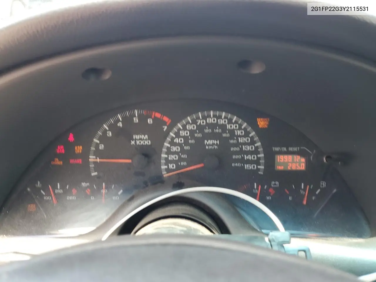 2000 Chevrolet Camaro Z28 VIN: 2G1FP22G3Y2115531 Lot: 62070385