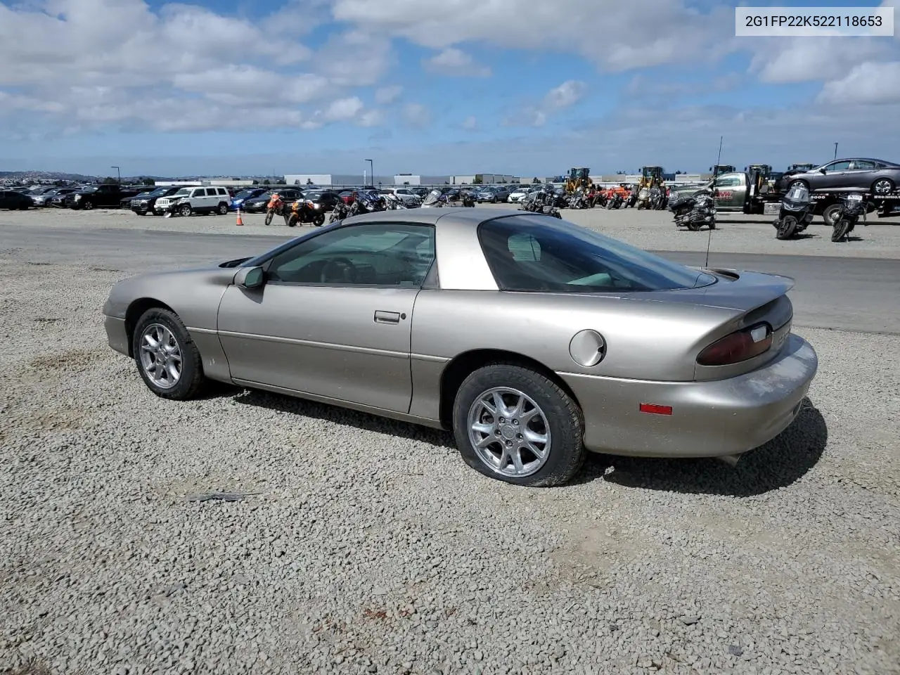 2002 Chevrolet Camaro VIN: 2G1FP22K522118653 Lot: 56799195