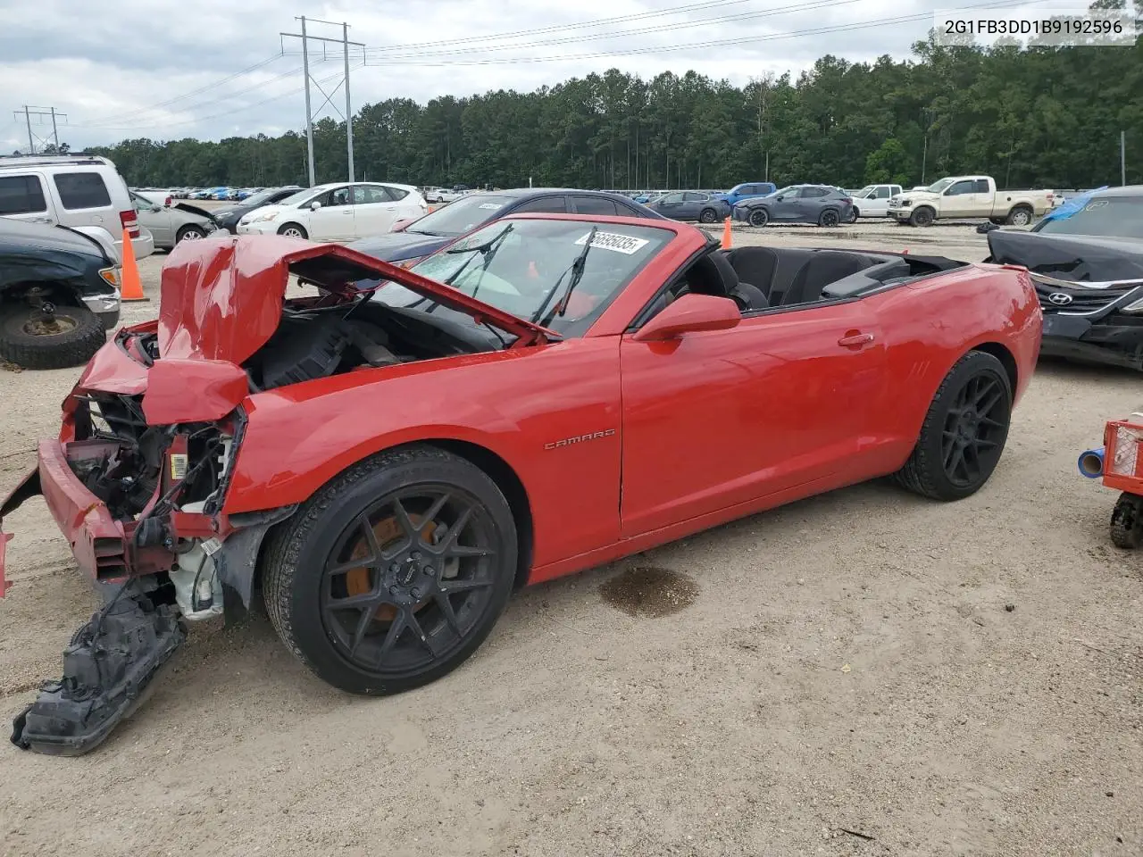 2011 Chevrolet Camaro Lt VIN: 2G1FB3DD1B9192596 Lot: 56695035