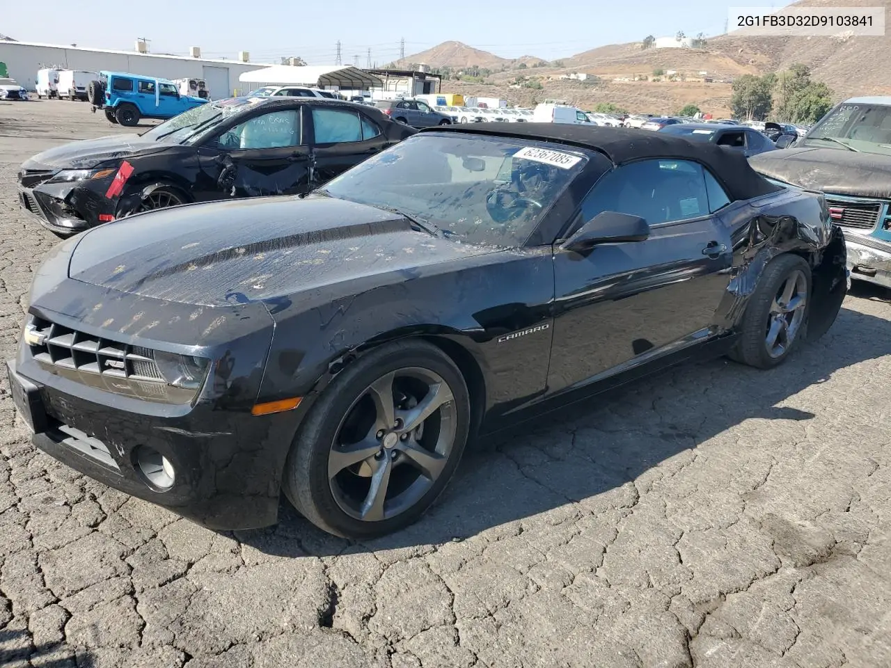 2013 Chevrolet Camaro Lt VIN: 2G1FB3D32D9103841 Lot: 62367085