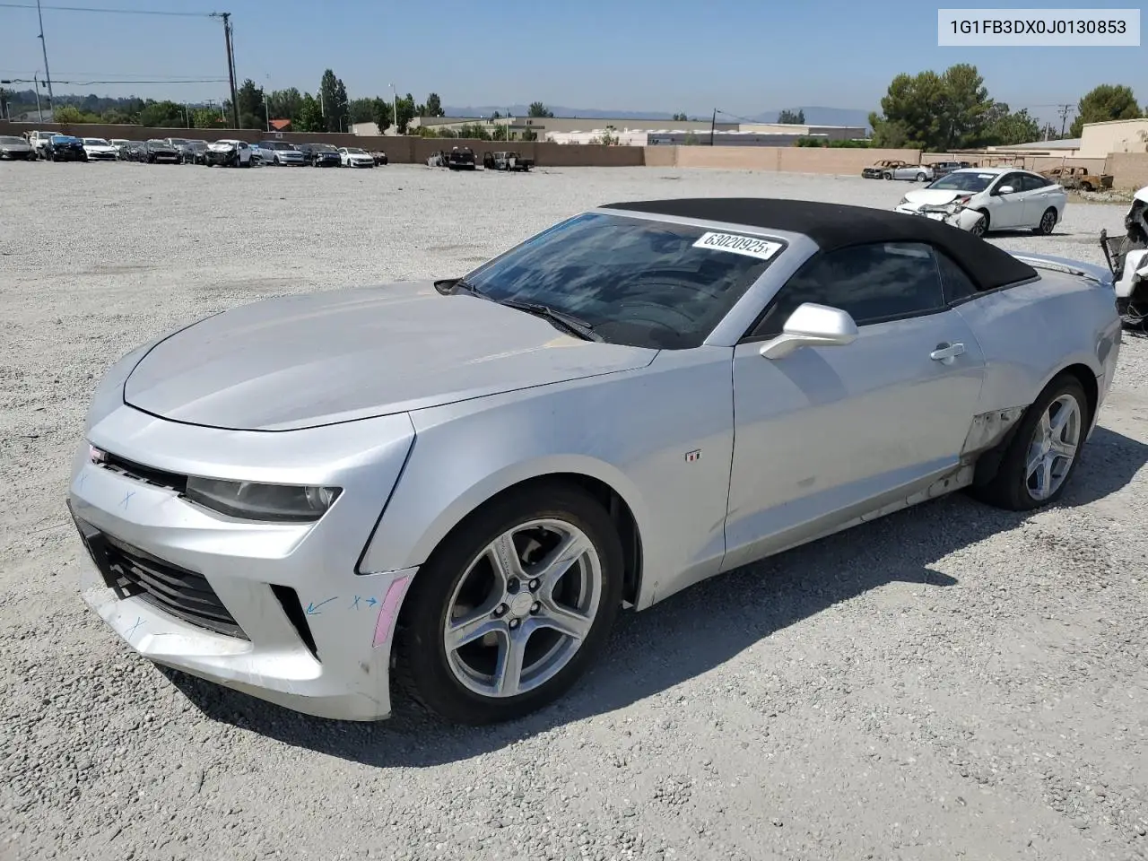 2018 Chevrolet Camaro Lt VIN: 1G1FB3DX0J0130853 Lot: 63020925