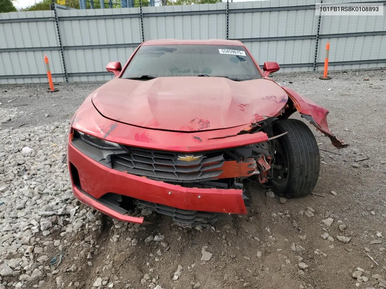 2019 Chevrolet Camaro Ls VIN: 1G1FB1RS8K0108893 Lot: 55859075